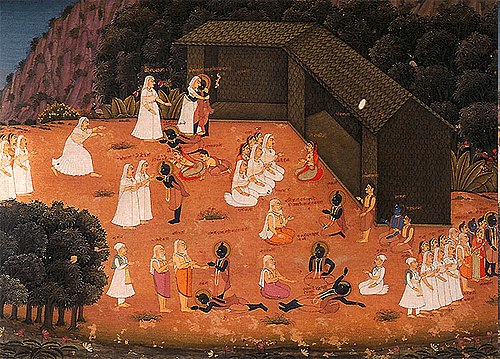 Bharata comes to meet Rama at Chitrakuta, 1800, 