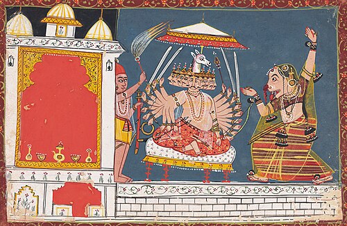 Surpanakha with bleeding nose before  Ravana, 1650, 