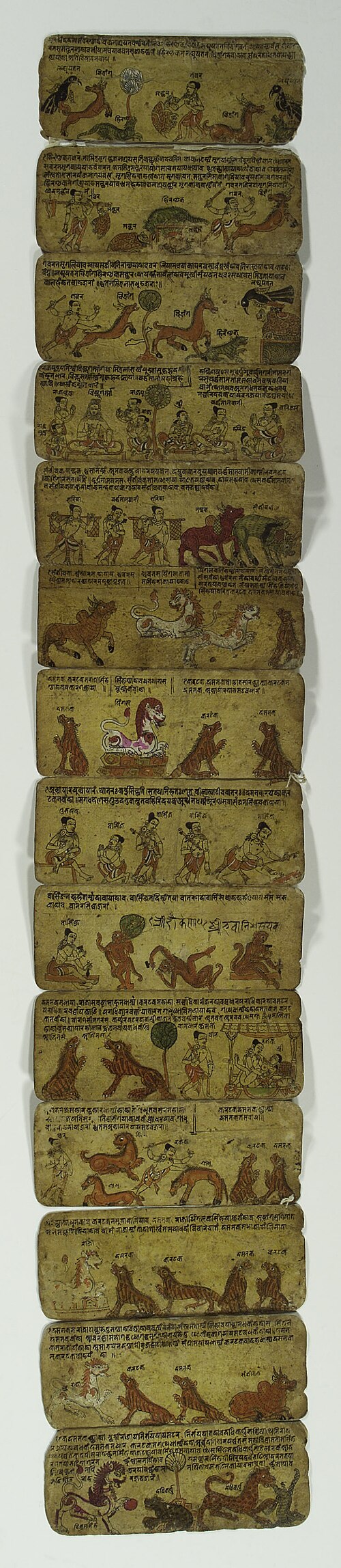 A concertina manuscript, various animal pictures, , 