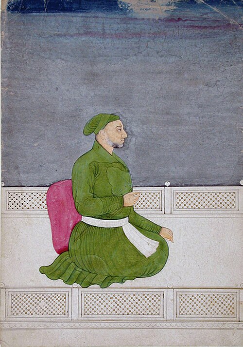 A courtier in a green jama and turban, , 
