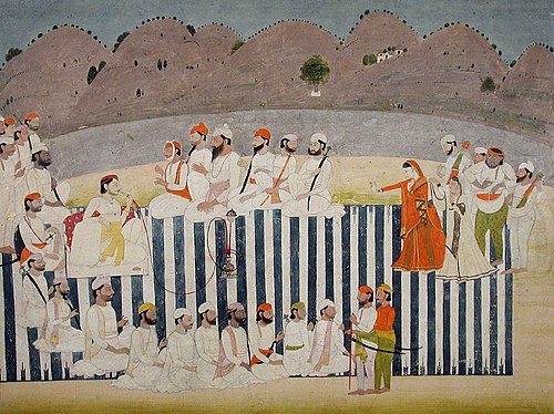 The son of Bahadur Singh watches a nautch, , 