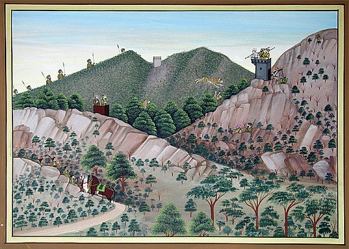 Tiger hunt in the mountains, , 