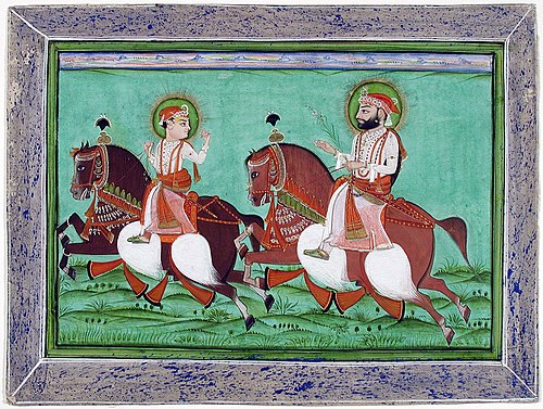 Two men on horseback, , 