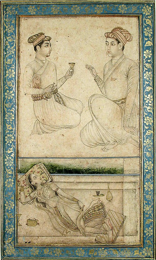 Two princes and a reclining lady, , 