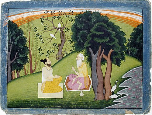 Two sages in discussion in a landscape, , 