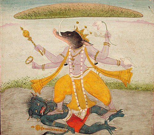 Varaha saves the earth, , 