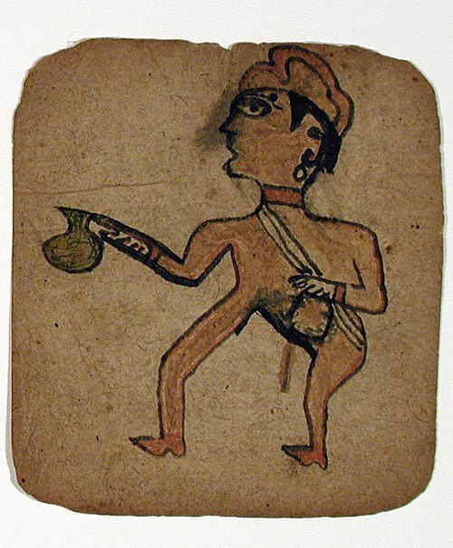 A nude man with a gourd, , 