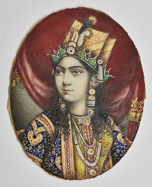 Miniature of Mumtaz Mahal, 1850, 