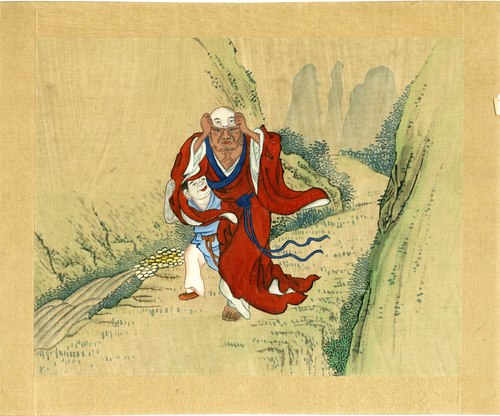 Unsigned album paintings depicting Taoist immortals, , 