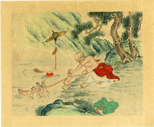 Unsigned album paintings depicting Taoist immortals, , 