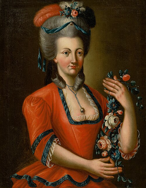 Podobizeň dámy s ružami, 1775, 