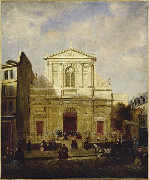 La façade de l'église des Blancs-Manteaux, 1865, 1865, 