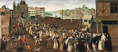 Procession de la Ligue sur la place de Grève., 1590, 