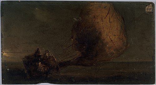 Chute d'un aérostat, 1860, 