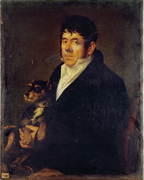 Portrait d'homme avec un chien, 1810, 