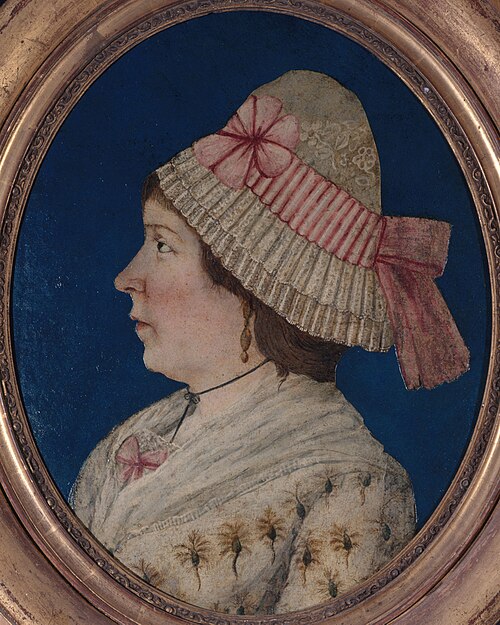 Portrait de femme, de profil, d'époque révolutionnaire., 1790, 