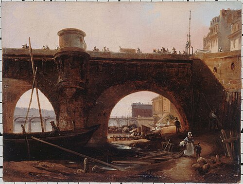 Le Pont-Neuf, vu de la berge de la rive droite, vers 1830, 1830, 
