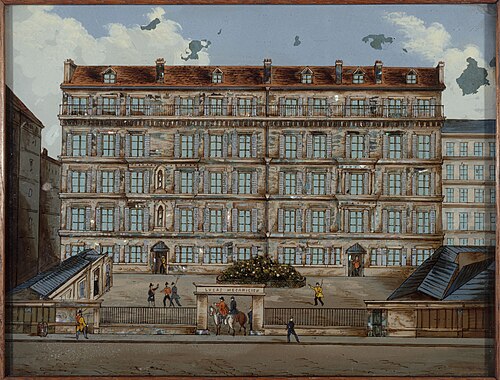 La maison du 1-5, rue de la Mare, à Ménilmontant, où se déroula un événement de la Commune, 1871, 