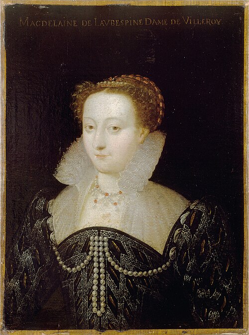 Portrait de Madeleine de Laubespine (1546-1596), épouse de Nicolas de Neufville, seigneur de Villero, 1570, 
