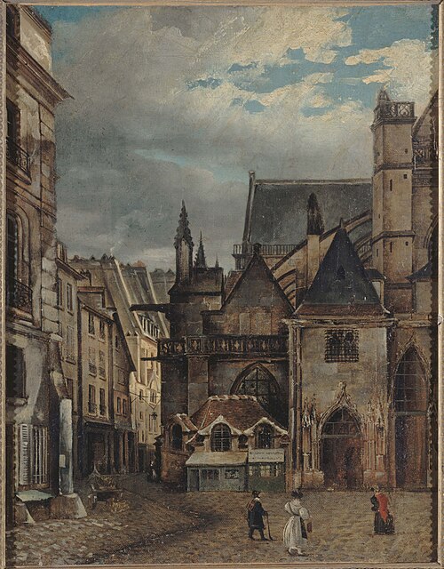 L'église Saint-Germain-l'Auxerrois et la rue Chilpéric, vers 1830, 1830, 