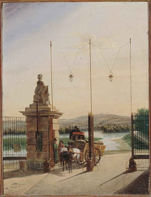 L'ancienne porte des Bonshommes à Passy, vers 1820, 1820, 