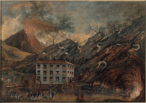 Allégorie satirique figurant une descente aux enfers., 1701, 