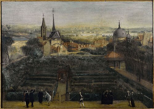 L'abbaye de Saint-Victor, vue du collège des Écossais, vers 1760, 1760, 