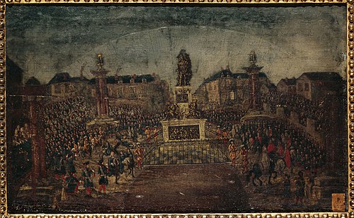 Inauguration de la statue de Louis XIV, place des Victoires, actuels 1er et 2e arrondissements, le 2, 1601, 