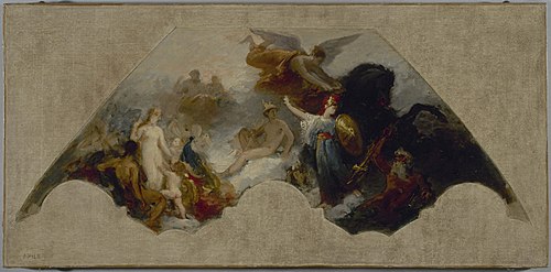 Minerve combattant la Force brutale devant l'Olympe réuni, 1872, 