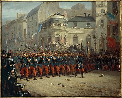 Défilé sur le boulevard des Italiens, des troupes de l'armée de Crimée, le 29 décembre 1855, 1855, 