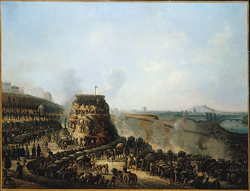 Visite de l'empereur Napoléon III et de l'impératrice Eugénie sur le chantier des travaux d'arasemen, 1867, 