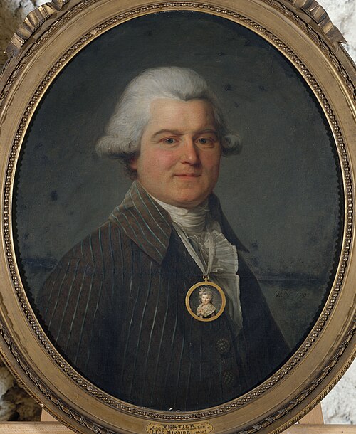 Portrait d'homme portant en sautoir un médaillon à l'effigie de sa femme, 1792, 