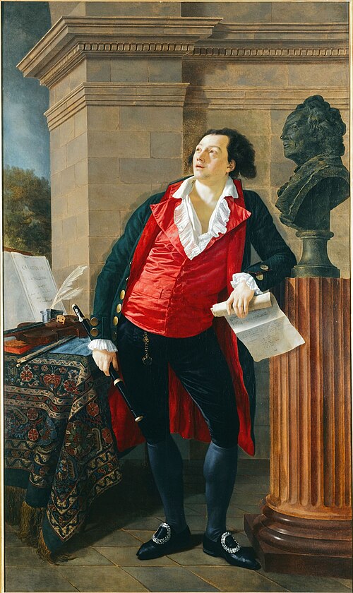 Portrait du citoyen Hesmart, négociant en draps et militaire, devant un buste de Gluck, 1794, 