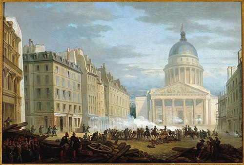Prise du Panthéon, vue de la rue Soufflot, le 24 juin 1848, 1849, 
