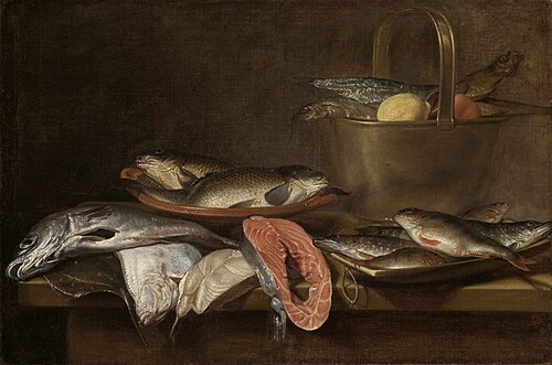 Still life of fish, 1666, 