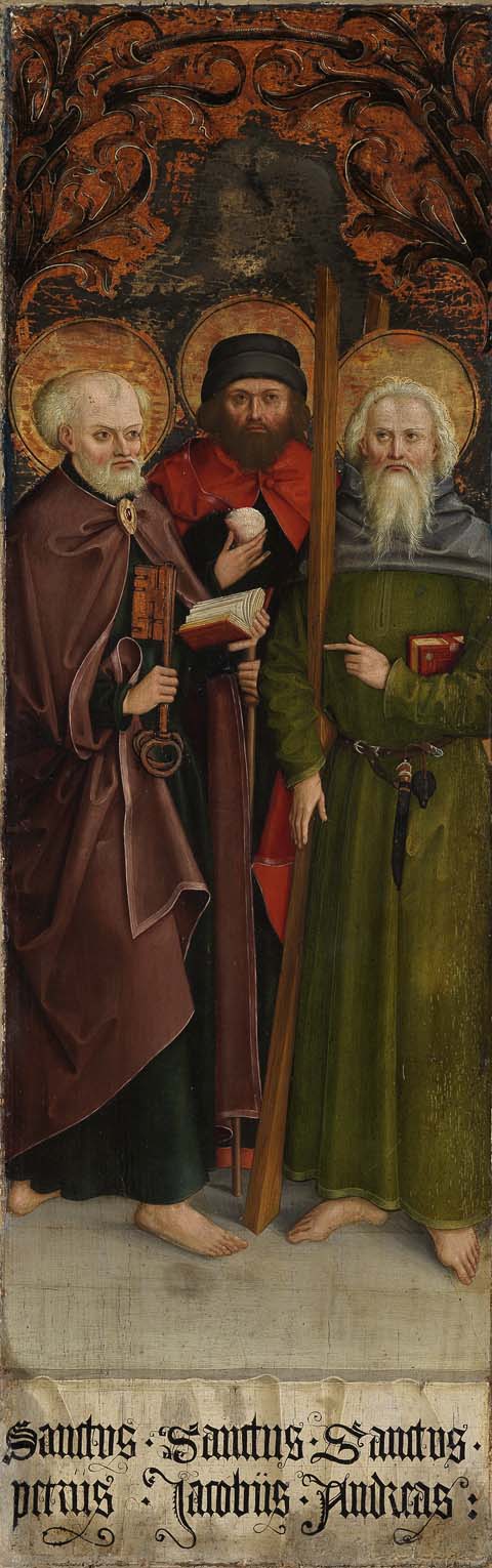 Die Apostel Judas Thaddäus, Thomas und Matthias, 1500, 
