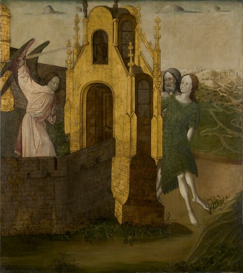 De verdrijving van Adam en Eva door de engel uit het paradijs (Genesis 3:23-24), 1450, 