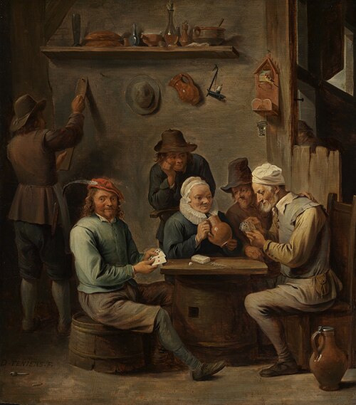 Kaartspelers in een herberg, 1674, 