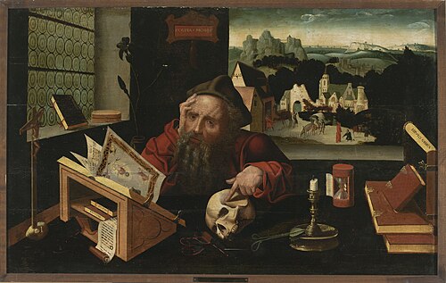 Saint Jerome meditating in his study, 1550, 