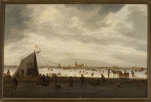 Skating near the city, 1648, 