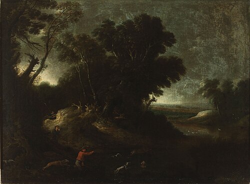 Landscape with deer hunting, 1662, 