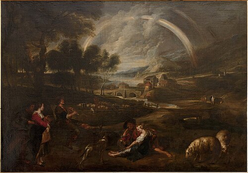 Landscape with a rainbow, , 