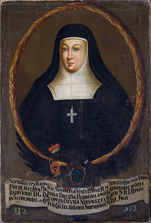 Portrait of Zofia née Radziwiłł (after 1672–?), Visitandine in Kraków, 1735, 