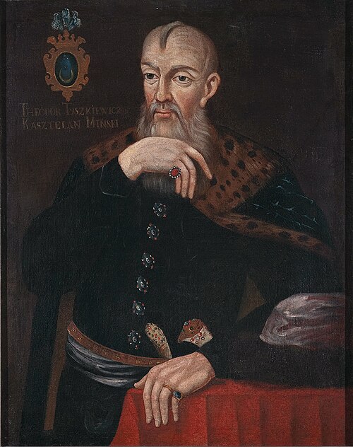 Portrait of Teodor Tyszkiewicz (fl. 2nd half of the 16th c.?), Leliwa coat of arms, castellan of Min, 1793, 