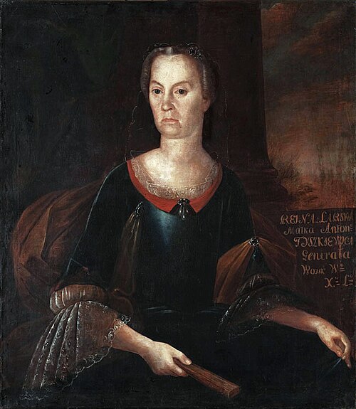 Portrait of Regina Tyszkiewicz née Larska (fl. ca. 1723), 1793, 