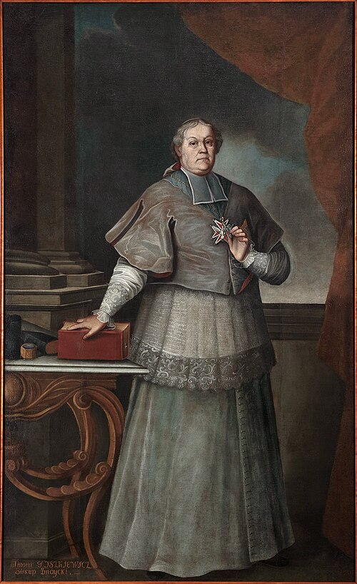 Portrait of Antoni Tyszkiewicz (1709–1762), Leliwa coat of arms, bishop of Samogitia, 1793, 