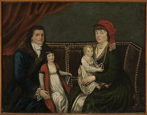 Portrait of the Lafontaine family, Leopold (1756–1812), surgeon, with his wife Teresa née Korneli (1, 1801, 