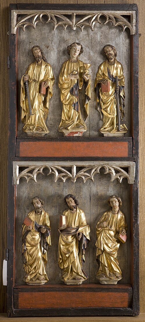 Saint Apostles (reverse: Our Lady of Sorrows). The right panel of the retable from Stary Żywiec, 1400, 