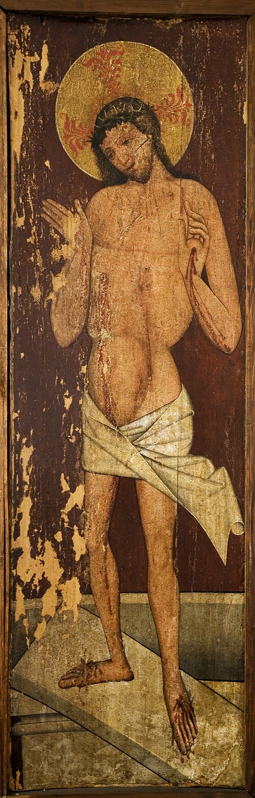 St Stanislaus, St Nicholas, Man of Sorrows. Left wing from the altar retable from the church of St M, 1450, 