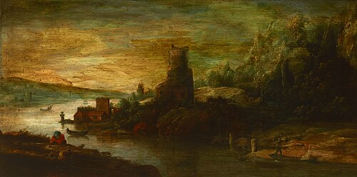 Landscape with a Tower by the Lake, 1650, 